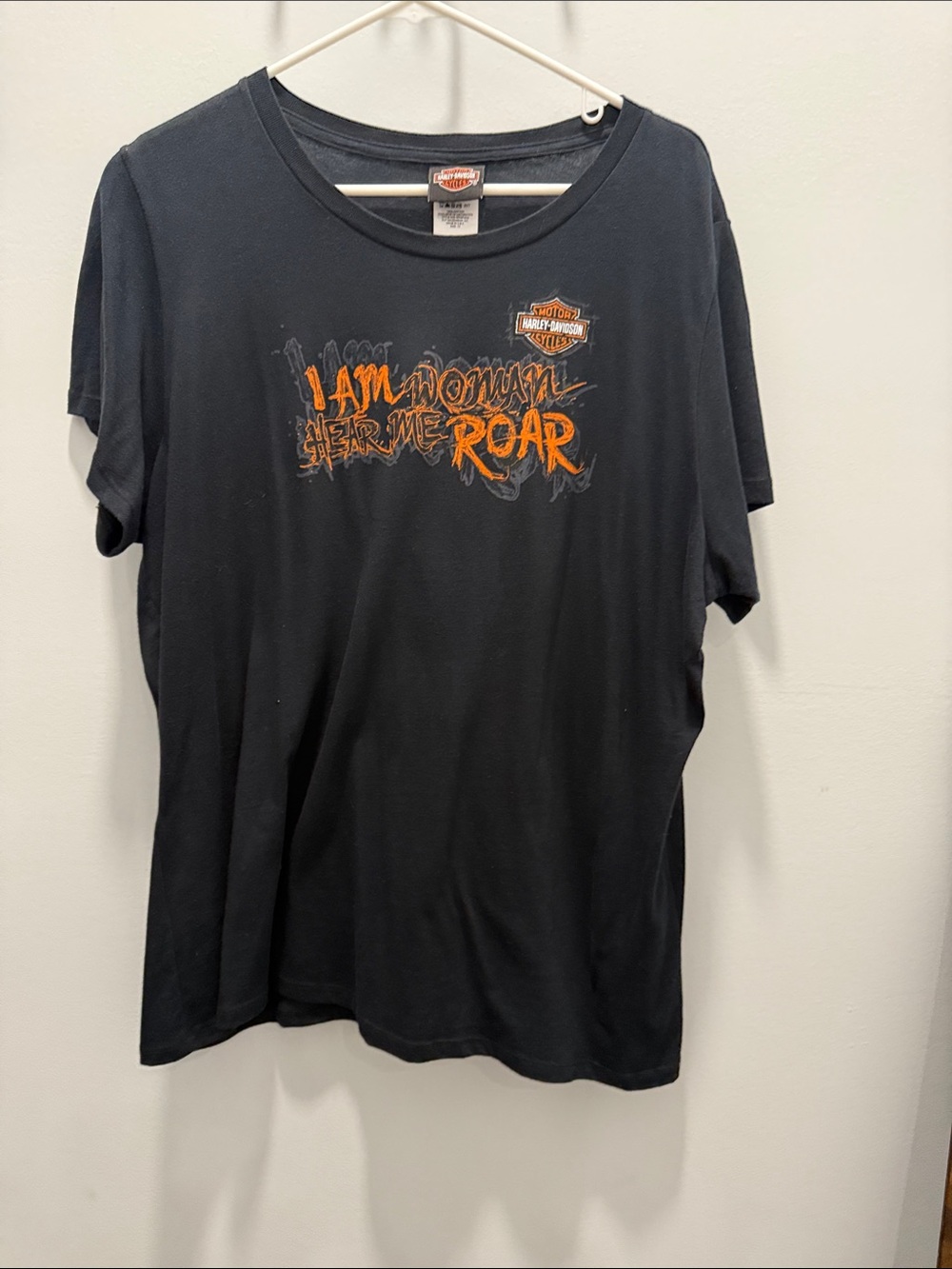 Harley-Davidson Black Short Sleeve Tee with Orange Graphic. San Antonio Texas.